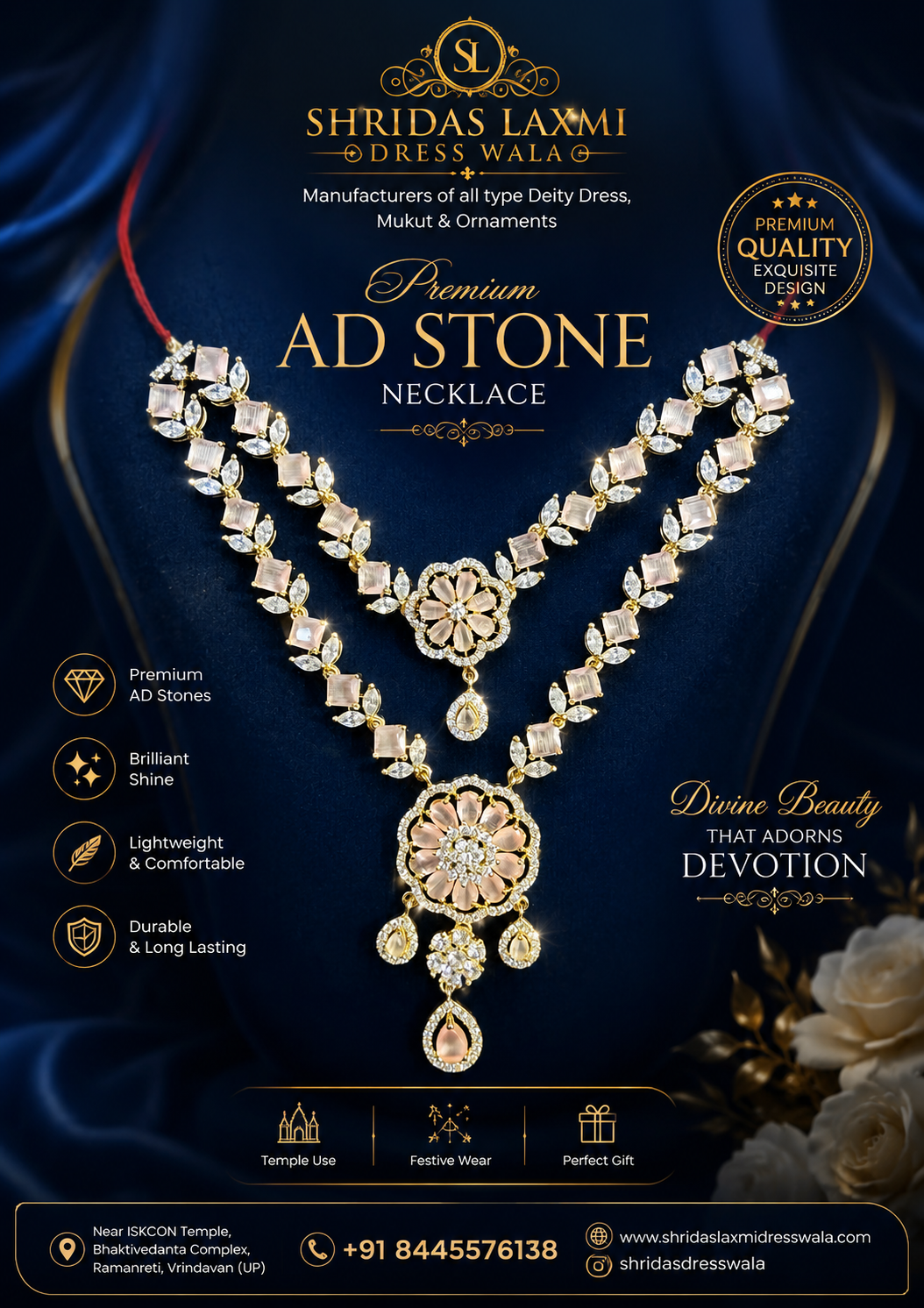 AD Stone Jewellery Silver Baby Pink