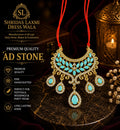 AD Stone Choker Sky Blue Golden