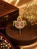 2.5”AD Stone Turban pins pink