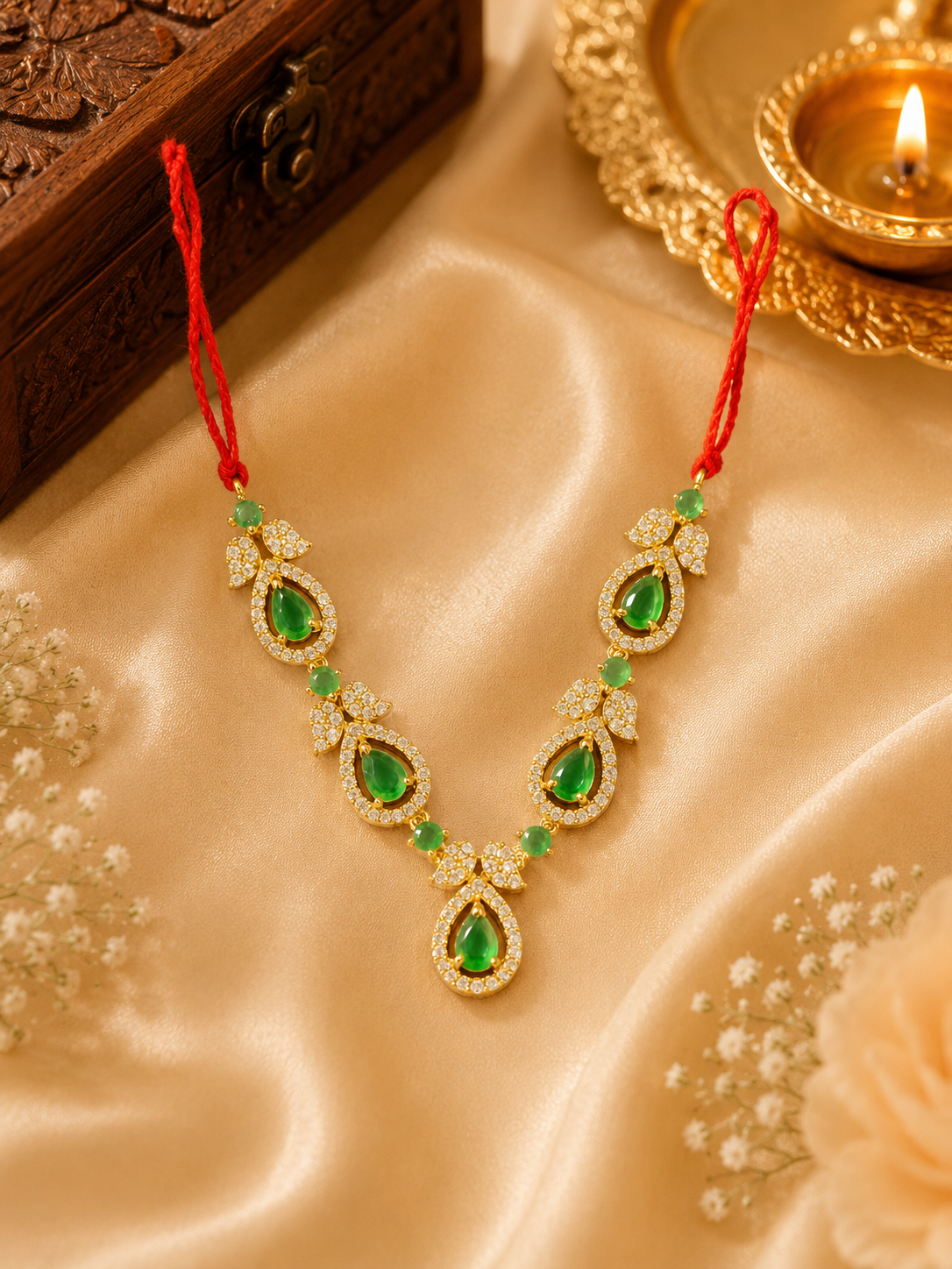 2”AD Stone Jewellery Silver Green