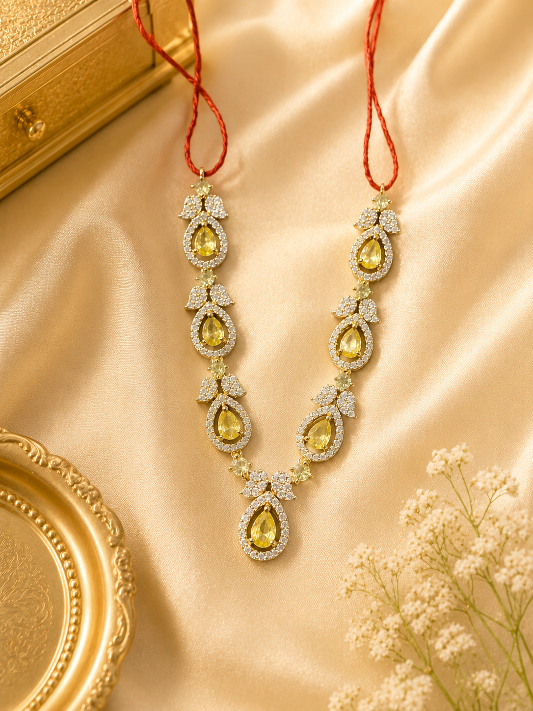 3”AD Stone Jewellery Silver Lemon