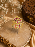 AD Stone Turban Pins Pink Silver