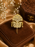 AD Stone Turban Pins Silver