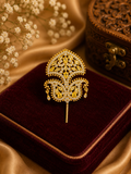 AD Stone Turban Pins Lemon yellow