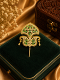 AD Stone Turban Pins Green