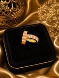 0.5”AD Stone Bangles Silver Orange
