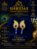 AD Stone Earrings Golden Blue