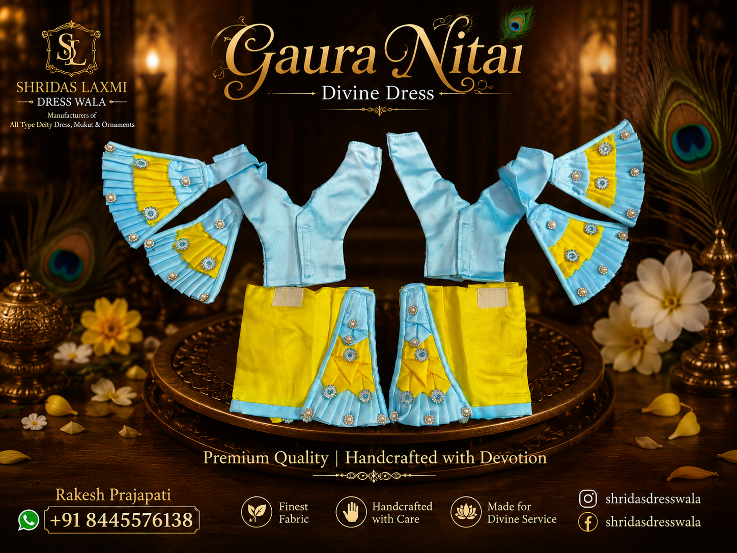 5”Gaur Nitai Dress Yellow Sky Blue
