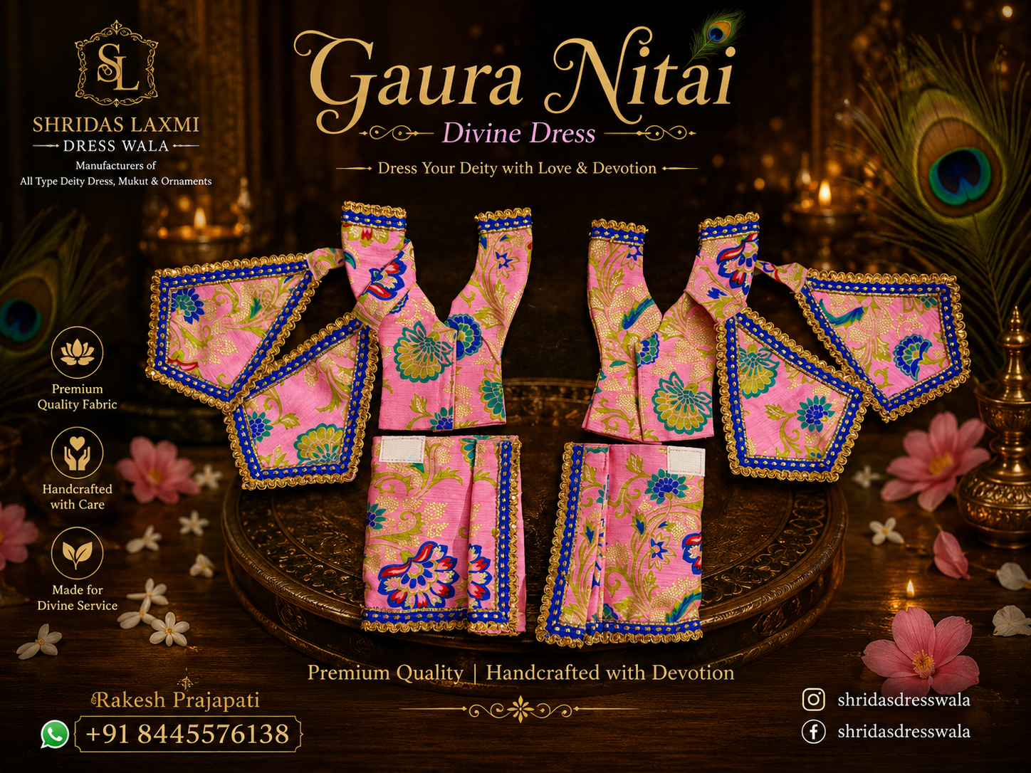 5”Gaur Nitai Dress Pink Blue