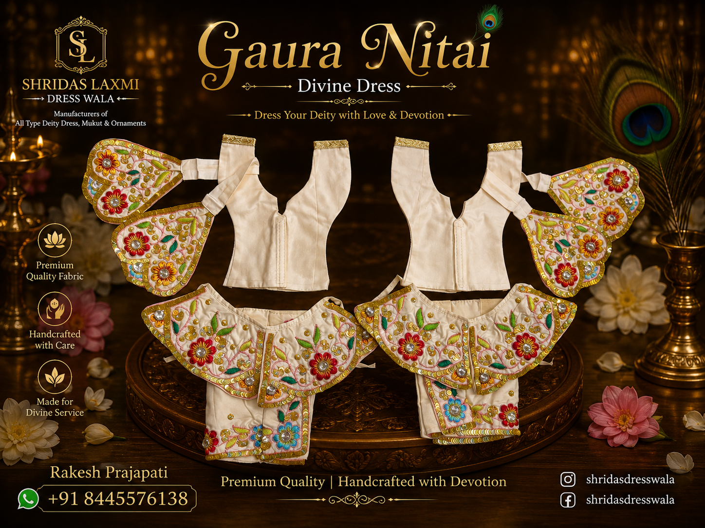 5”Gaur Nitai Dress white multi