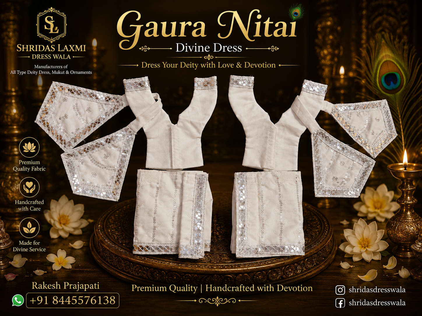 5”Gaur Nitai Dress White