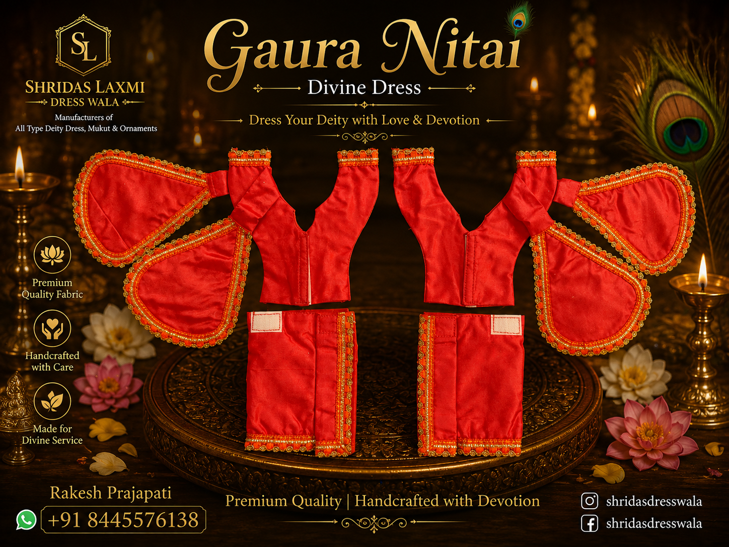 5”Gaur Nitai Dress Red