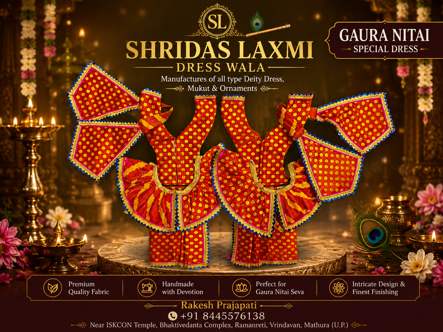 5”Gaur Nitai Dress Red