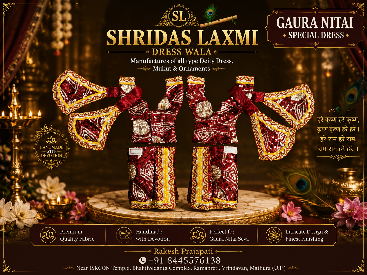 5”Gaur Nitai Dress Dark Red