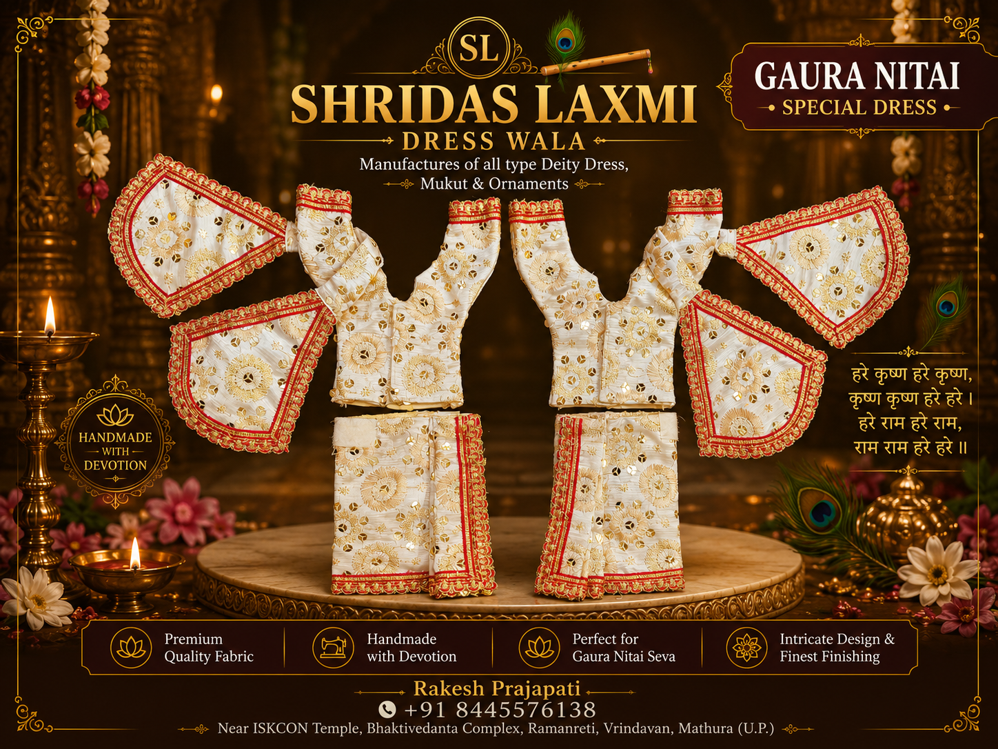 5”Gaur Nitai Dress cream ￼