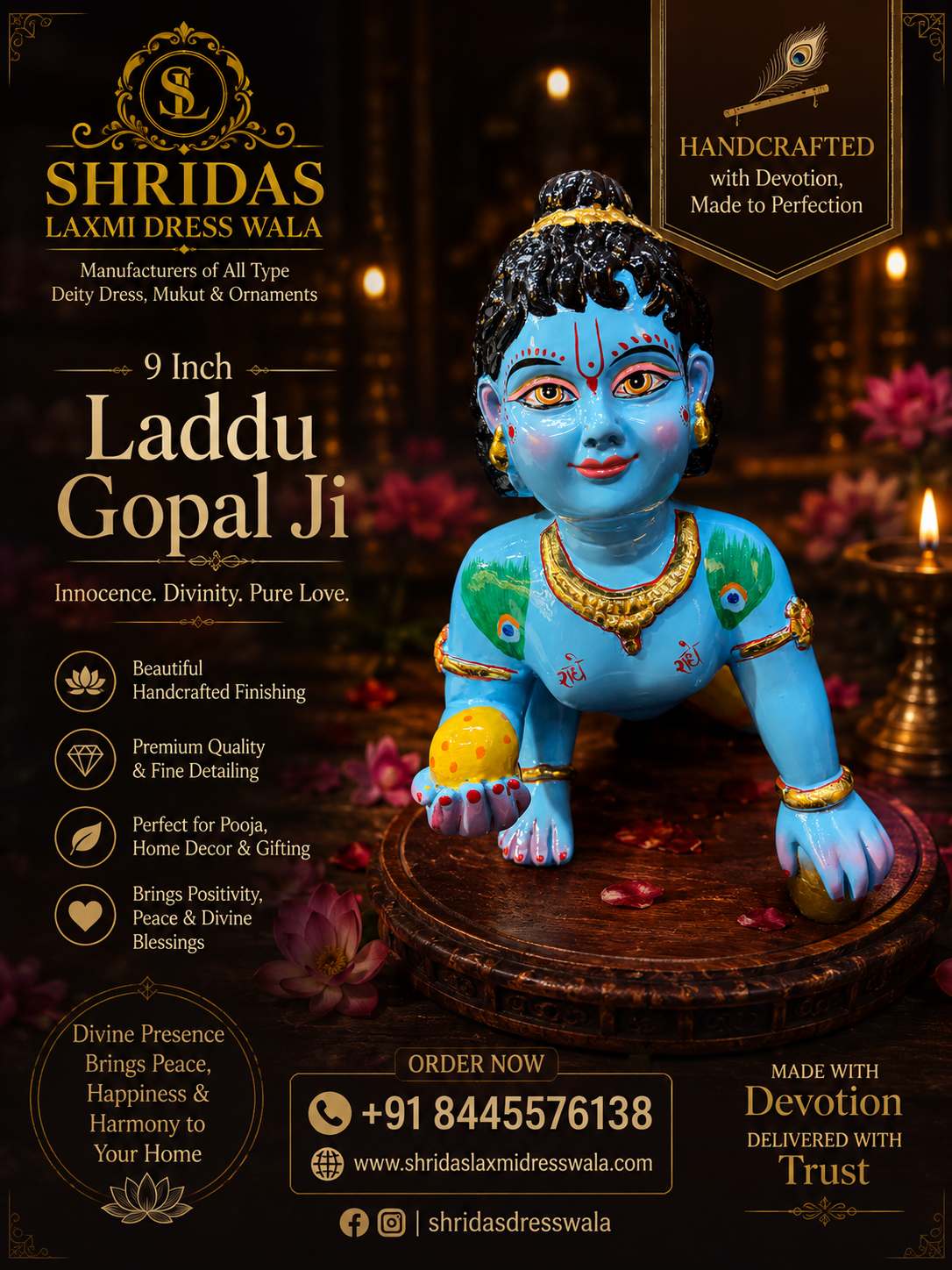 12”Laddu Gopal Ji Blue