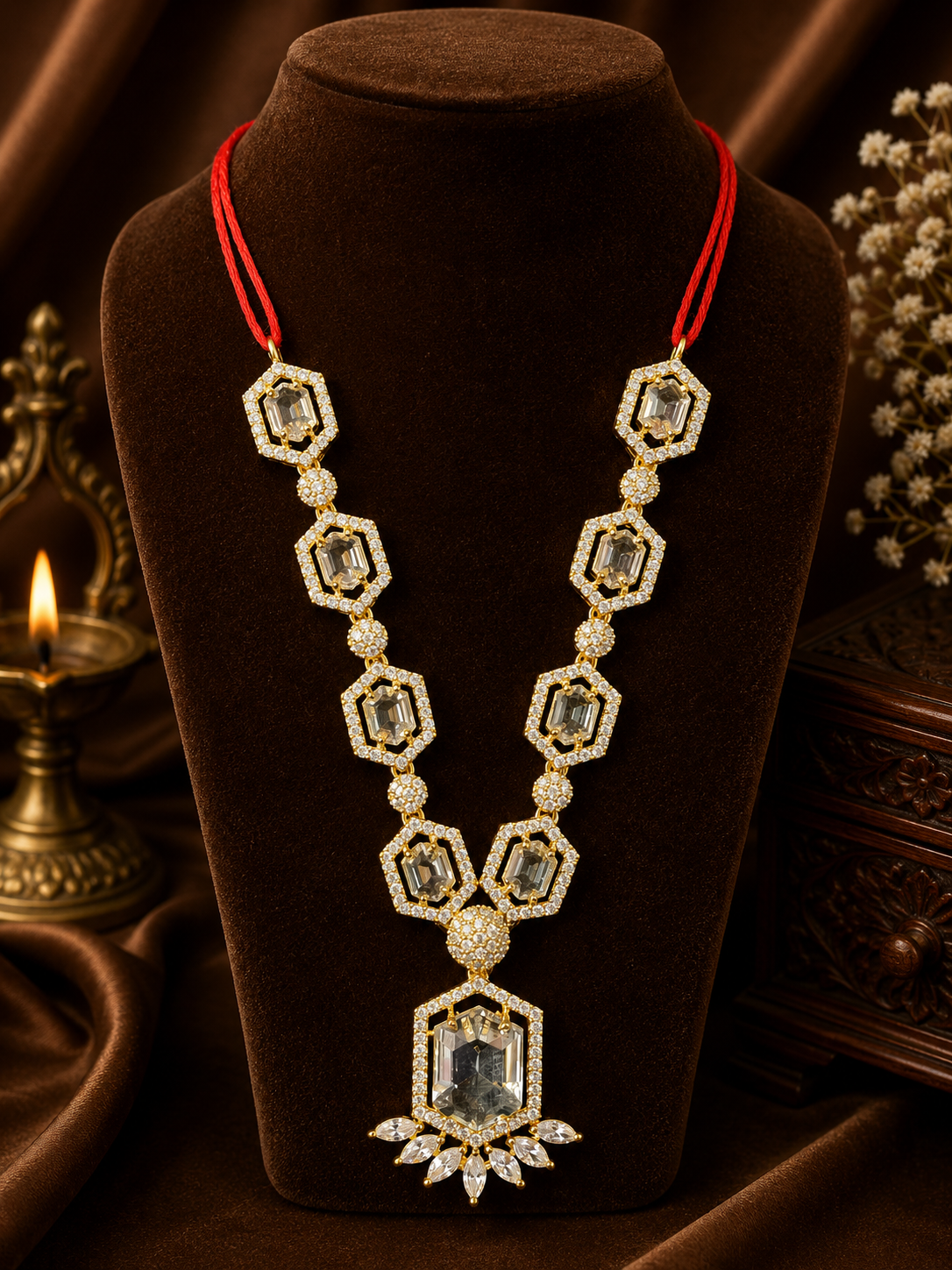 4” AD Stone Jewellery Silver