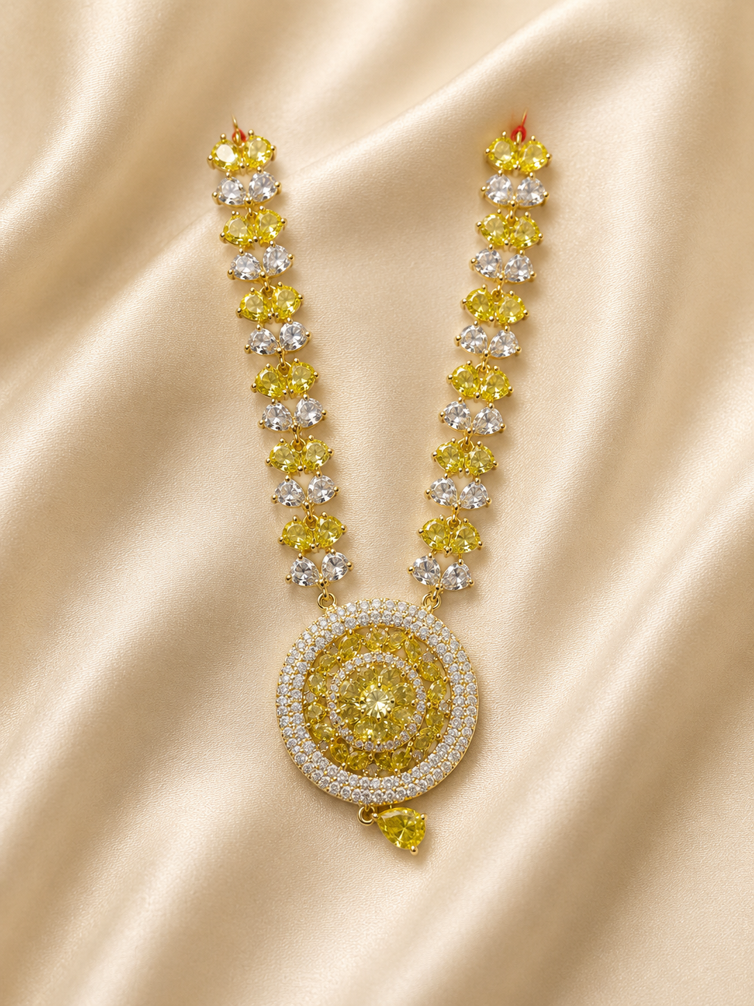 4” AD Stone Jewellery Lemon silver