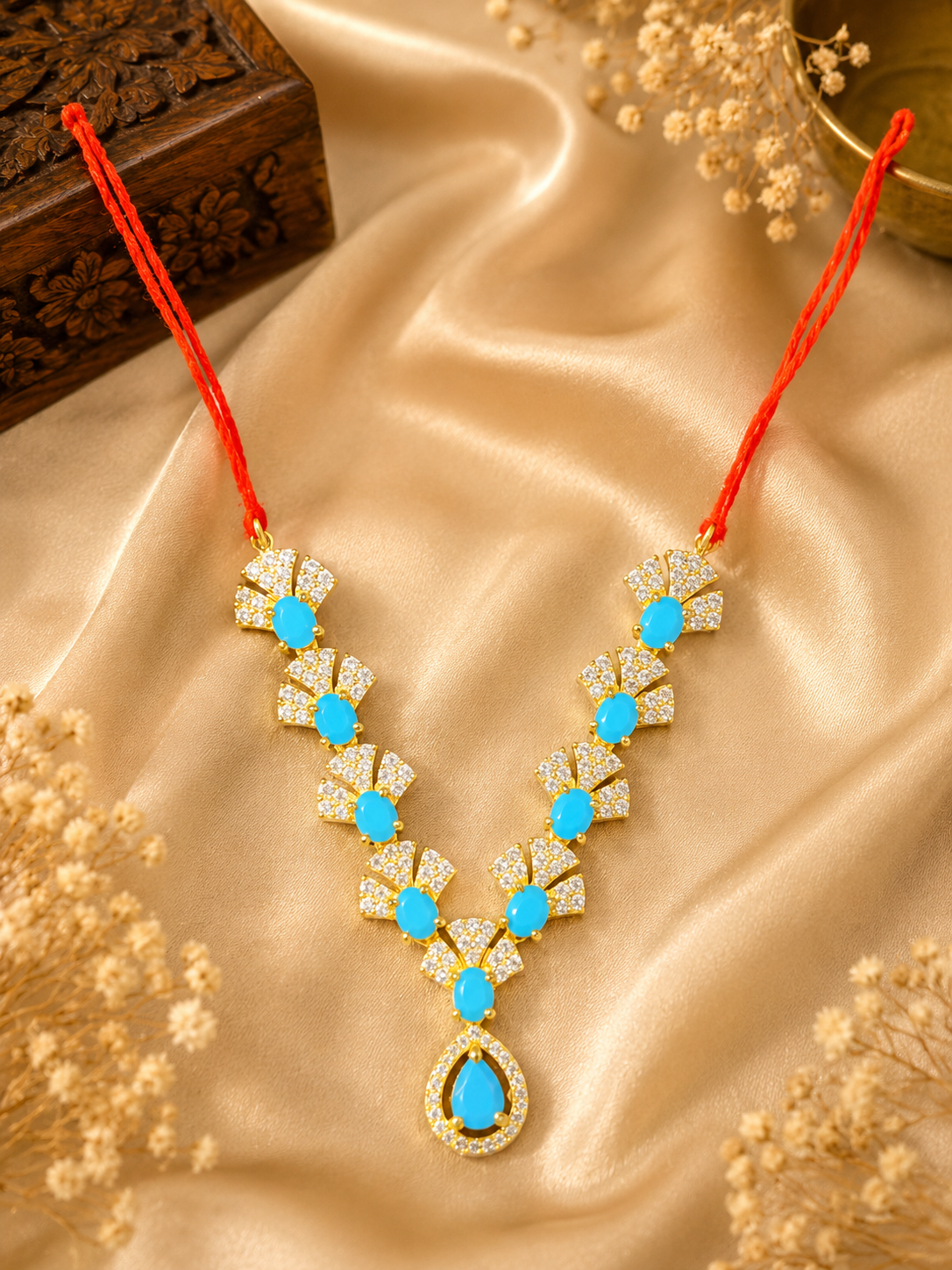 2.5”AD Stone Jewellery Sky Blue Silver