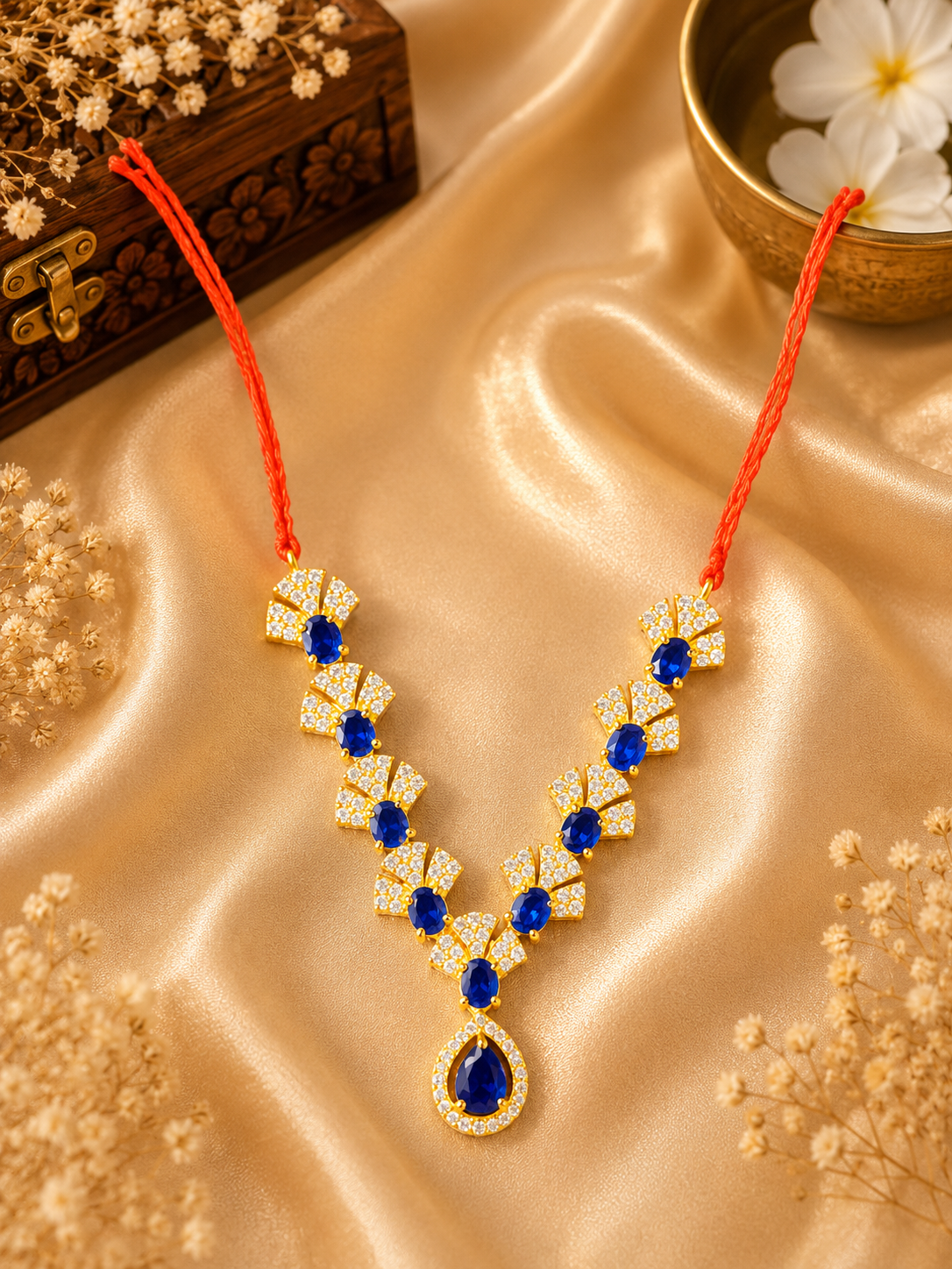2.5”AD Stone Jewellery Blue Silver